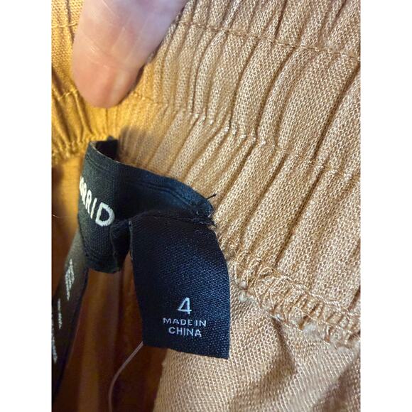 Torrid women’s shorts mustard yellow drawstring packets linen blend plus size - Picture 6 of 14